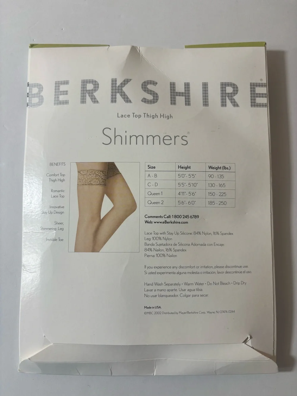 Berkshire Shimmers Thigh Highs Shimmering Invisible Toe Lace Top Silver Size C-D